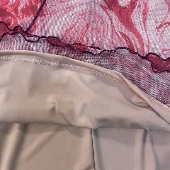 NWT Urban Outfitters Pink Marbled Mini Slip Dress Mesh Lightweight XL - Picture 12 of 16